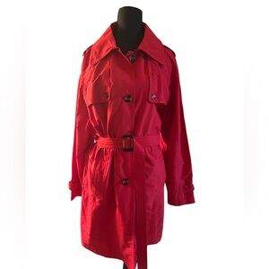 TravelSmith Bold Red Trench Coat size XL